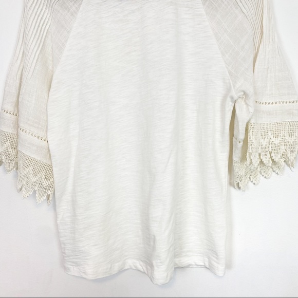 Anthropologie | Eri + Ali | Boho Lace Peasant Sleeve Top Size S - Picture 8 of 11